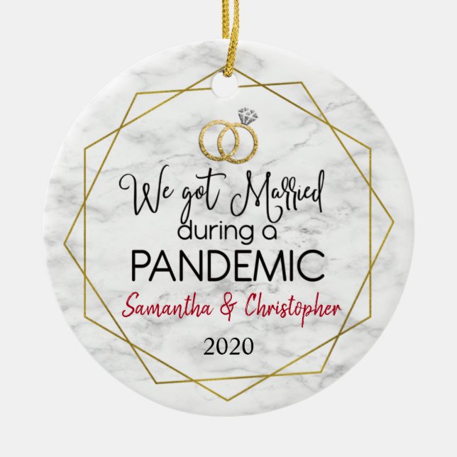 Décoration En Céramique Marié pendant un Noël pandémique (Devant)