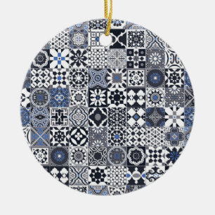 Décoration En Céramique Marocain carrelage noir, bleu, gris