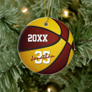 Décoration En Céramique maroon or garçons filles équipe couleurs basketbal