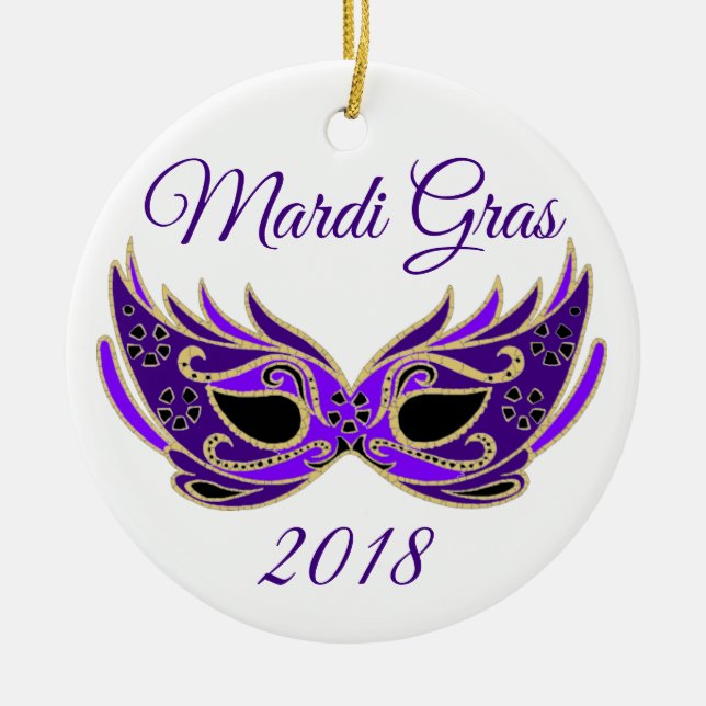 Décoration En Céramique Masque Mardi Gras 2018 (Devant)
