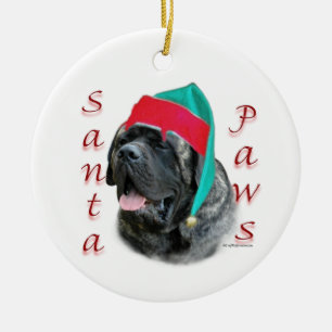 Décoration En Céramique Mastiff (broche) Père Noël Paws