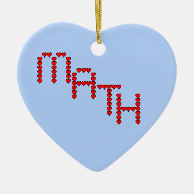 Décoration En Céramique Math Red Hearts Texte (Devant)