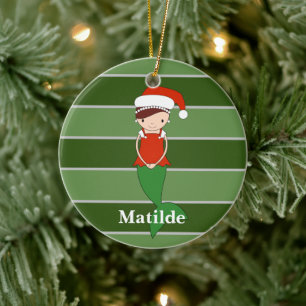 Décoration En Céramique Mathlde Sirène spécial Noël