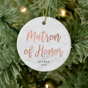 Décoration En Céramique Matron D'Or rose D'Honneur Faux Marbre Personnalis