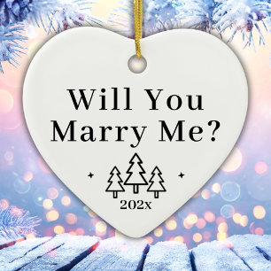Décoration En Céramique Me Marierez-Vous Proposition De Mariage D'Hiver ?