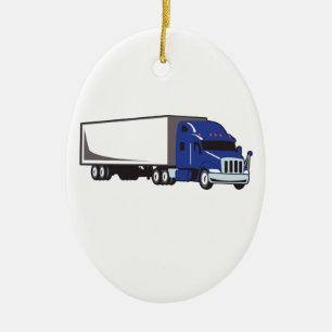 DÉCORATION EN CÉRAMIQUE MED SEMI TRUCK