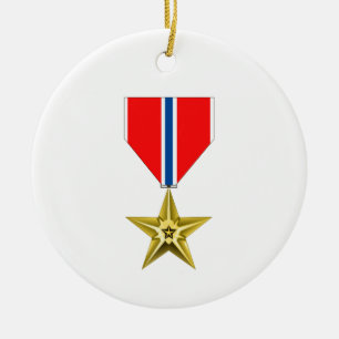 DÉCORATION EN CÉRAMIQUE MÉDAILLE D'ÉTOILE EN BRONZE
