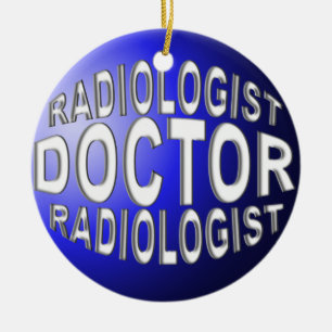 DÉCORATION EN CÉRAMIQUE MÉDECIN RADIOLOGISTE NOËL ORNAMENT BLEU