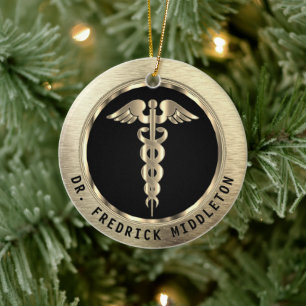 Décoration En Céramique 👨 Médicale classique ⚕️ - Noir et Or