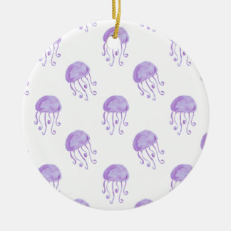 Décoration En Céramique méduse violette aquarelle