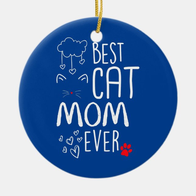 Décoration En Céramique Meilleur Cat Maman jamais (Devant)