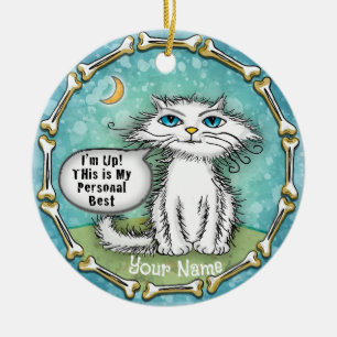 Décoration En Céramique Meilleur chat Scraggles personnel