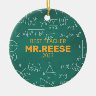 Décoration En Céramique Meilleur enseignant Nom de l'enseignant de mathéma