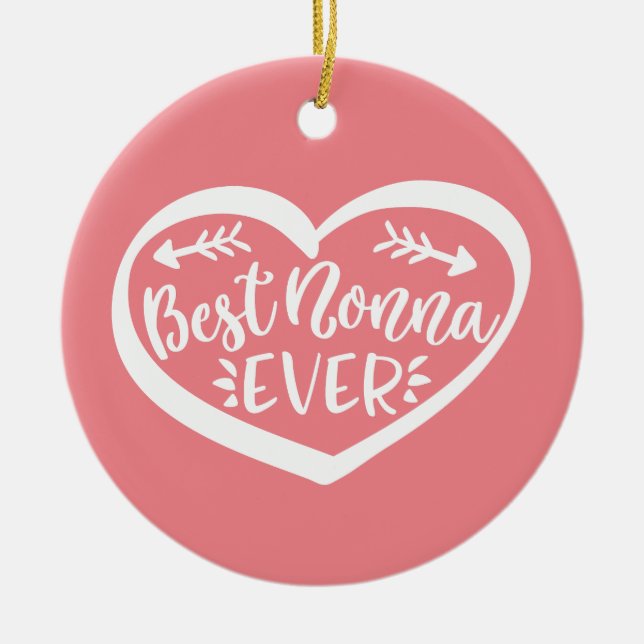 Décoration En Céramique Meilleur Nonna jamais (Devant)