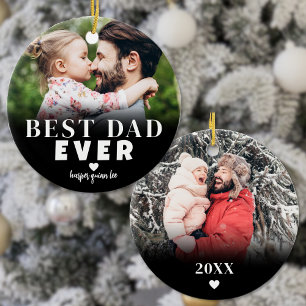 Décoration En Céramique Meilleur papa jamais photo Noël