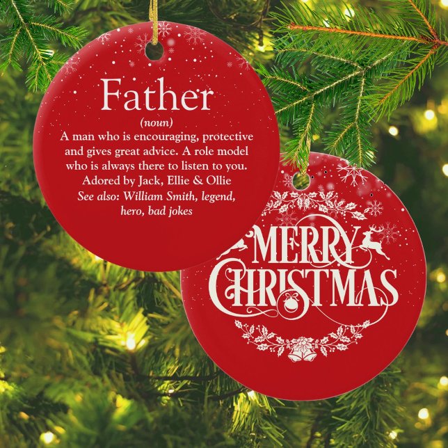 Décoration En Céramique Meilleur Père, Papa, Papa, Père Définition (World's Best Ever Dad Daddy Father Definition Ceramic Ornament)