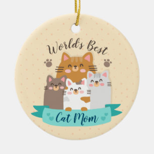 Décoration En Céramique Meilleure maman chatte du monde - Cute Kittens