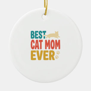 Décoration En Céramique Meilleure Maman de Chat Vintage Design de passionn