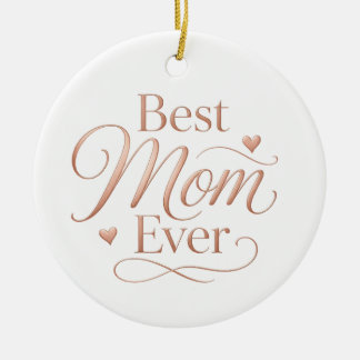 Décoration En Céramique Meilleure Maman Élégante Typographie Rose Gold