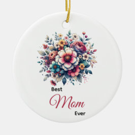Décoration En Céramique Meilleure maman jamais l'aquarelle florale