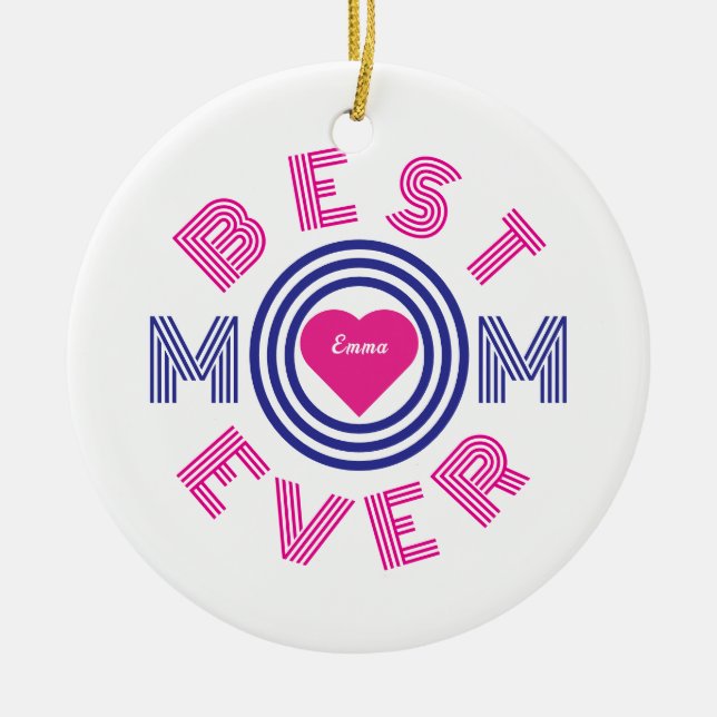 Décoration En Céramique Meilleure maman jamais personnalisée (Devant)