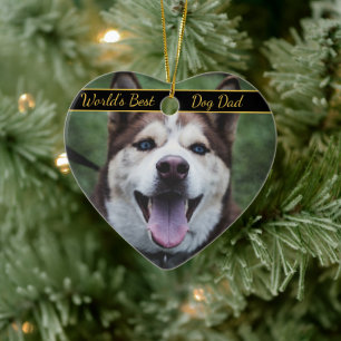 Décoration En Céramique Meilleure photo de papa de chien au monde