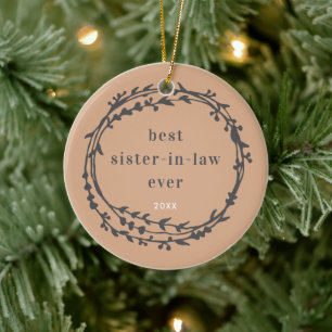 Décoration En Céramique Meilleure Soeur En Droit Jamais Personnalisée Simp
