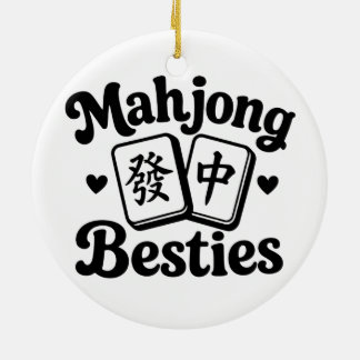 Décoration En Céramique Meilleures amies Mahjong personnalisées Photo