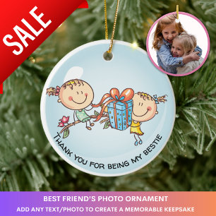Décoration En Céramique Meilleurs Amis Cadeau photo BFF Décor de Noël