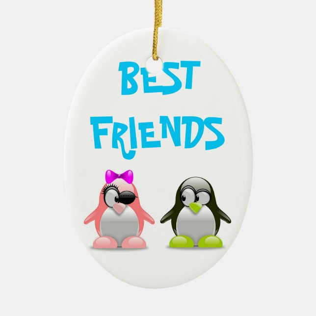 DÉCORATION EN CÉRAMIQUE "MEILLEURS AMIS" PENGUINS (Devant)