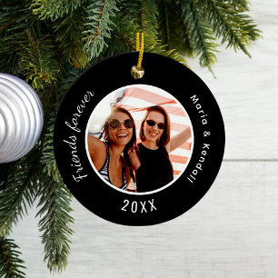 Décoration En Céramique Meilleurs amis photo noms noir