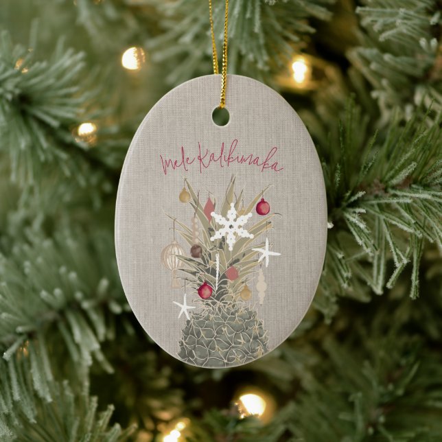 Décoration En Céramique Mele Kalikimaka Pine, Noël personnalisé (Arbre)