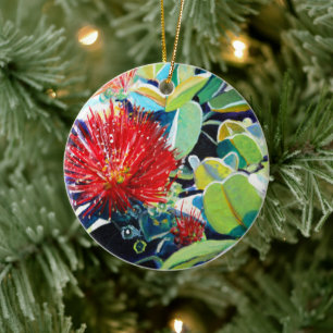 Décoration En Céramique Mele Kalikimaka Red Ohia Lehua