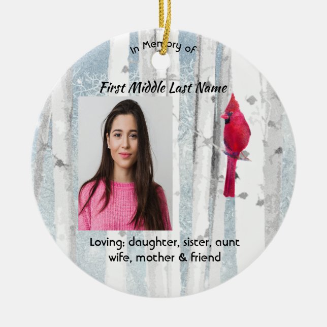 Décoration En Céramique Memorial Keepsake Cardinal Bird (Devant)