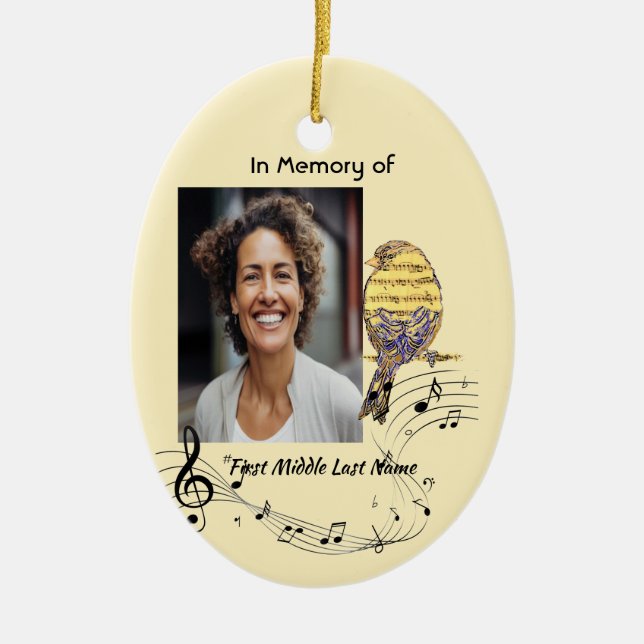 Décoration En Céramique  Memorial Keepsake Music Bird (Devant)
