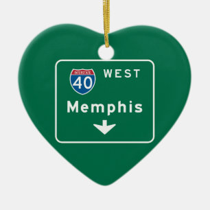 Décoration En Céramique Memphis, panneau routier de TN