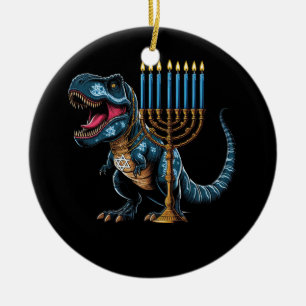 Décoration En Céramique Menorasaurus Rex Trex Dinosaur Hanoukka Menorah Je