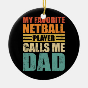 Décoration En Céramique Mens Drôle Mon Lecteur Netball M'Appelle Papa Netb