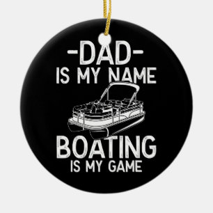 Décoration En Céramique Mens Funny Pontoon Bateau Capitaine Papa est mon n