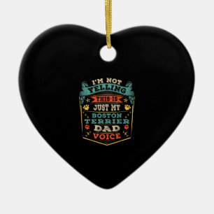 Décoration En Céramique Mens Le père de Noël de Boston Terrier