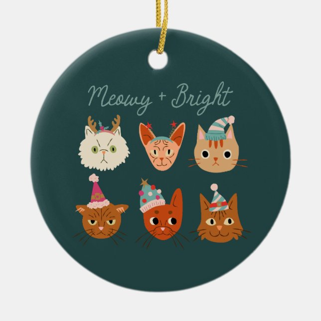 Décoration En Céramique Meowy & Bright Cute Christmas Cats (Devant)