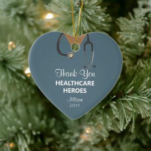 Décoration En Céramique Merci des travailleurs de la santé de Noël perso
