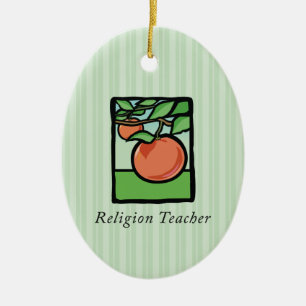 Décoration En Céramique Merci Enseignant Religieux, Pomme