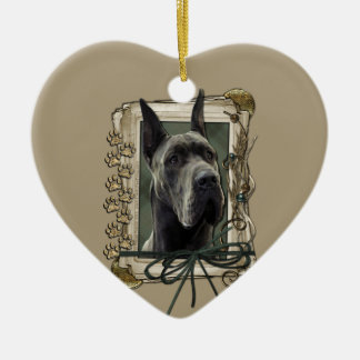 Décoration En Céramique Merci - pattes en pierre - great dane - gris