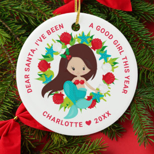 Décoration En Céramique Mermaid J'ai été bonne fille Photo Noël