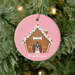 Décoration En Céramique Merry Christmas Gingerbread Dog House