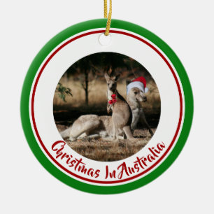Décoration En Céramique Merry Christmas Mate Santa Kangaroos 