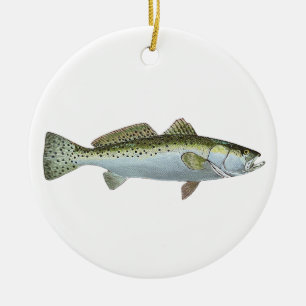 Décoration En Céramique Merry Christmas ~Speckled Sea Trout~ Ornament