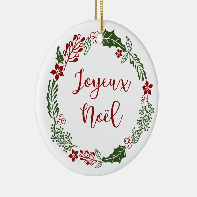Décoration En Céramique Merry Christmas Wreath, Joyeux Noël (Droite)
