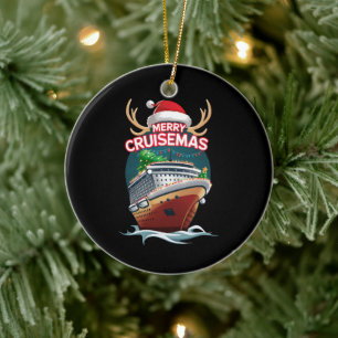 Décoration En Céramique Merry Cruisemas Cruise Ship Famille Noël Drôle